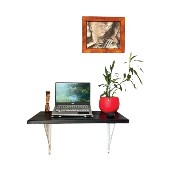 Alpha Phantom Creation Moving Mountain Designer Wooden Wall-Mounted Foldable Table front view stained treatment Alpha Phantom Creation Moving Mountain Designer Wooden Wall-Mounted Foldable Table front view stained treatment