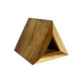 Alpha Phantom Creations Bookworm Designer Wooden Triangular-Shaped Book Page Holder front angled view with Varnish Gloss