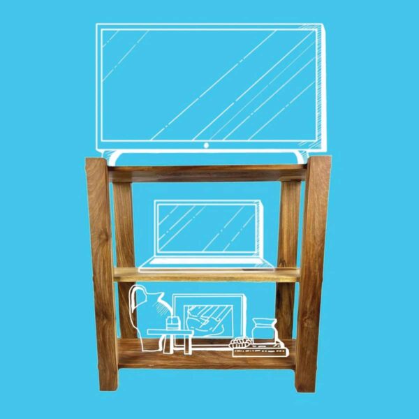 Alpha Phantom Creations Designer Wooden Universal Display Shelve Rest in Peace with tv example Alpha Phantom Creations Designer Wooden Universal Display Shelve Rest in Peace with tv example