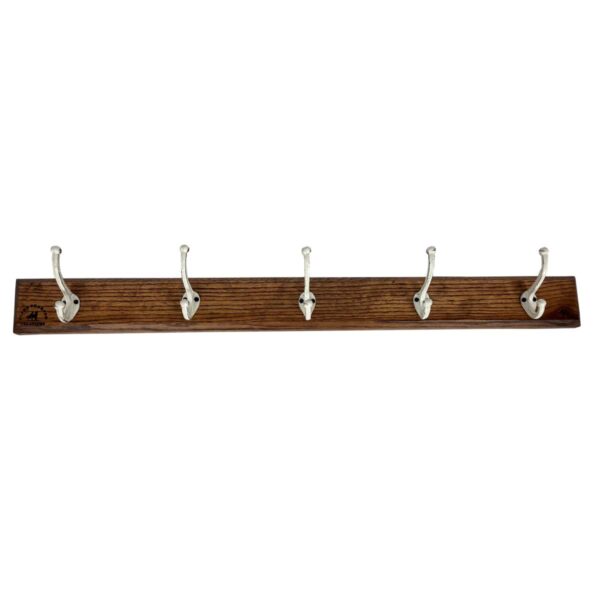 Alpha Phantom Creations Hangman Designer Wooden Coat, Towel, and Hat Hanger Racks brown stained Oak front angle Alpha Phantom Creations Hangman Designer Wooden Coat, Towel, and Hat Hanger Racks brown stained Oak front angle