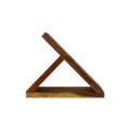 Alpha Phantom Creations Saguaro Cactus Designer Wooden Triangular-Shaped Wine Bottle Holder side angled view Kiaat Wood with varnish suede finish