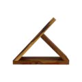 Alpha Phantom Creations Saguaro Cactus Designer Wooden Triangular-Shaped Wine Bottle Holder side view in varnish suede finish