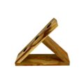 Alpha Phantom Creations Saguaro Cactus Designer Wooden Triangular-Shaped Wine Bottle Holder with raw wood side view