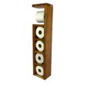Alpha Phantom Creations White Gold Chief Designer Wooden Toilet Roll Holder & Dispenser with roll back view