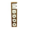 Alpha Phantom Creations White Gold Chief Designer Wooden Toilet Roll Holder & Dispenser with roll front view