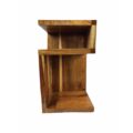 Designer Wooden Bedroom or Livingroom Side Table Some Heavy Lifting Front View