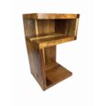 Designer Wooden Bedroom or Livingroom Side Table Some Heavy Lifting Full View