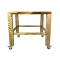 Designer Wooden Coffee Table on Wheels Sanding Sealer Floating Island front view