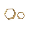 Designer Wooden Honeycomb-Shaped Floating Display Shelves different sizes