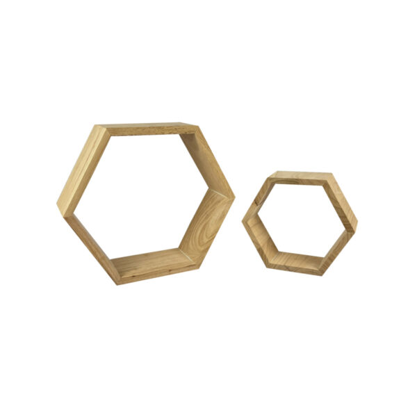 Designer Wooden Honeycomb-Shaped Floating Display Shelves different sizes Designer Wooden Honeycomb-Shaped Floating Display Shelves different sizes