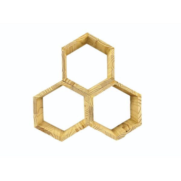 Designer Wooden Honeycomb-Shaped Floating Display Shelves honeycomb design Designer Wooden Honeycomb-Shaped Floating Display Shelves honeycomb design