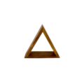 Designer Wooden Triangular-Shaped Floating Display Shelves Sand Sealer Kiaat Native Teepee Single view