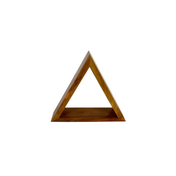 Designer Wooden Triangular-Shaped Floating Display Shelves Sand Sealer Kiaat Native Teepee Single view Designer Wooden Triangular-Shaped Floating Display Shelves Sand Sealer Kiaat Native Teepee Single view