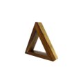 Designer Wooden Triangular-Shaped Floating Display Shelves Varnish Gloss Kiaat Native Teepee Single side view