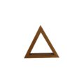 Designer Wooden Triangular-Shaped Floating Display Shelves Varnish Gloss Kiaat Native Teepee Single view