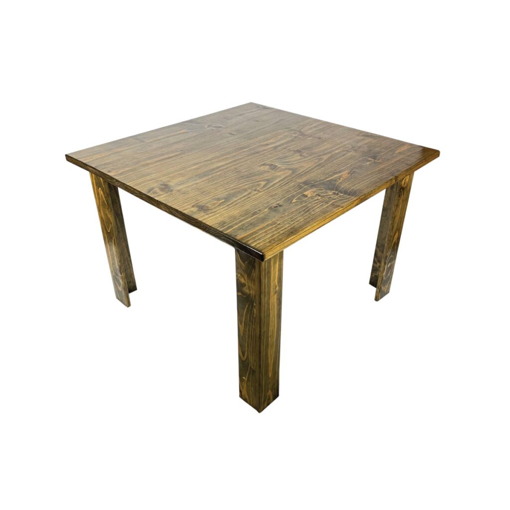 Alpha Phantom Creation Custom Solid Wood Dining Table Tribal Gathering stained angled view