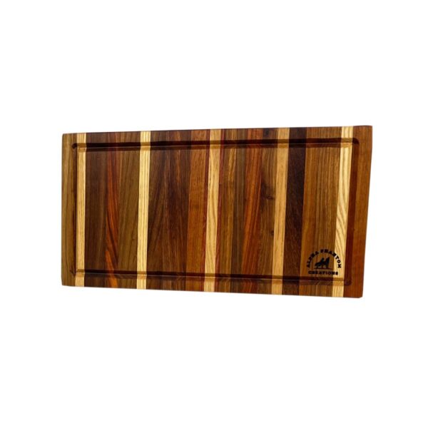 Alpha Phantom Creations Tatonka Slab Designer Wooden Steak Board Set Front Stained Alpha Phantom Creations Tatonka Slab Designer Wooden Steak Board Set Front Stained