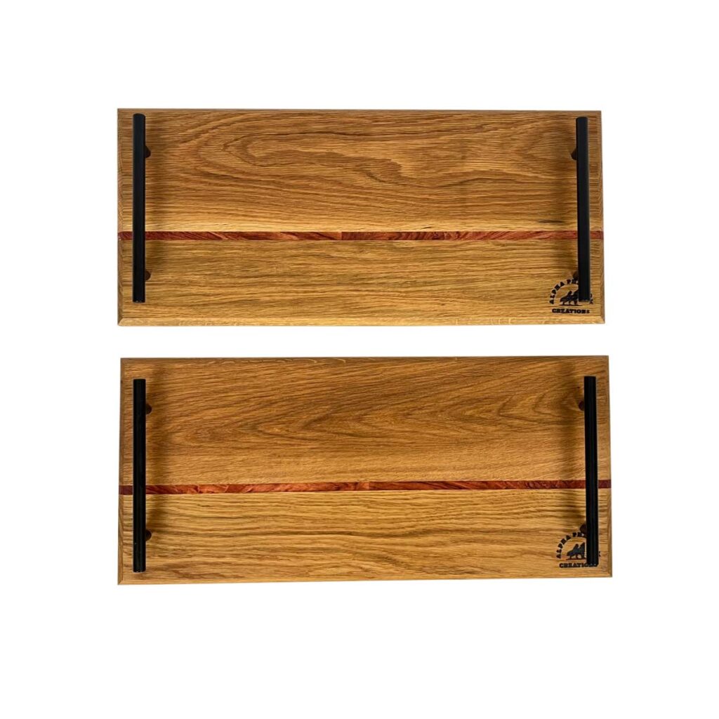 Alpha Phantom Creations Waya Feast Designer Wooden Platter Board Set Stained