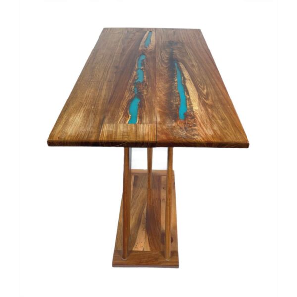 Designer Coffee Tables Kiaat and Rhodesian Teak sealing sealer Majestic Stallion top front view