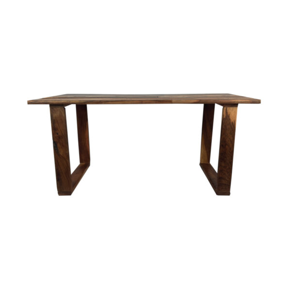Designer Teak Coffee Table River Moss Front view Designer Teak Coffee Table River Moss Front view