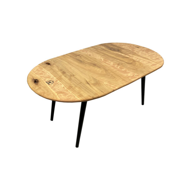 Alpha Phantom Creations Designer Wooden Coffee Table Spirit Bean top angled