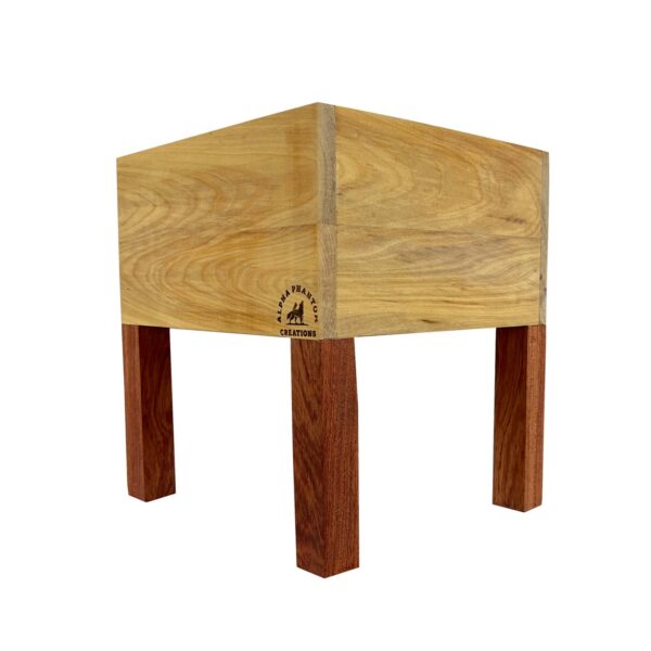 Alpha Phantom Creations Designer Wooden Pot Plant Stand Weatherman front Alpha Phantom Creations Designer Wooden Pot Plant Stand Weatherman front