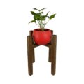 Alpha Phantom Creations Designer Wooden Pot Plant Stand Weatherman on top front view