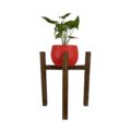 Alpha Phantom Creations Designer Wooden Pot Plant Stand Weatherman plant on top